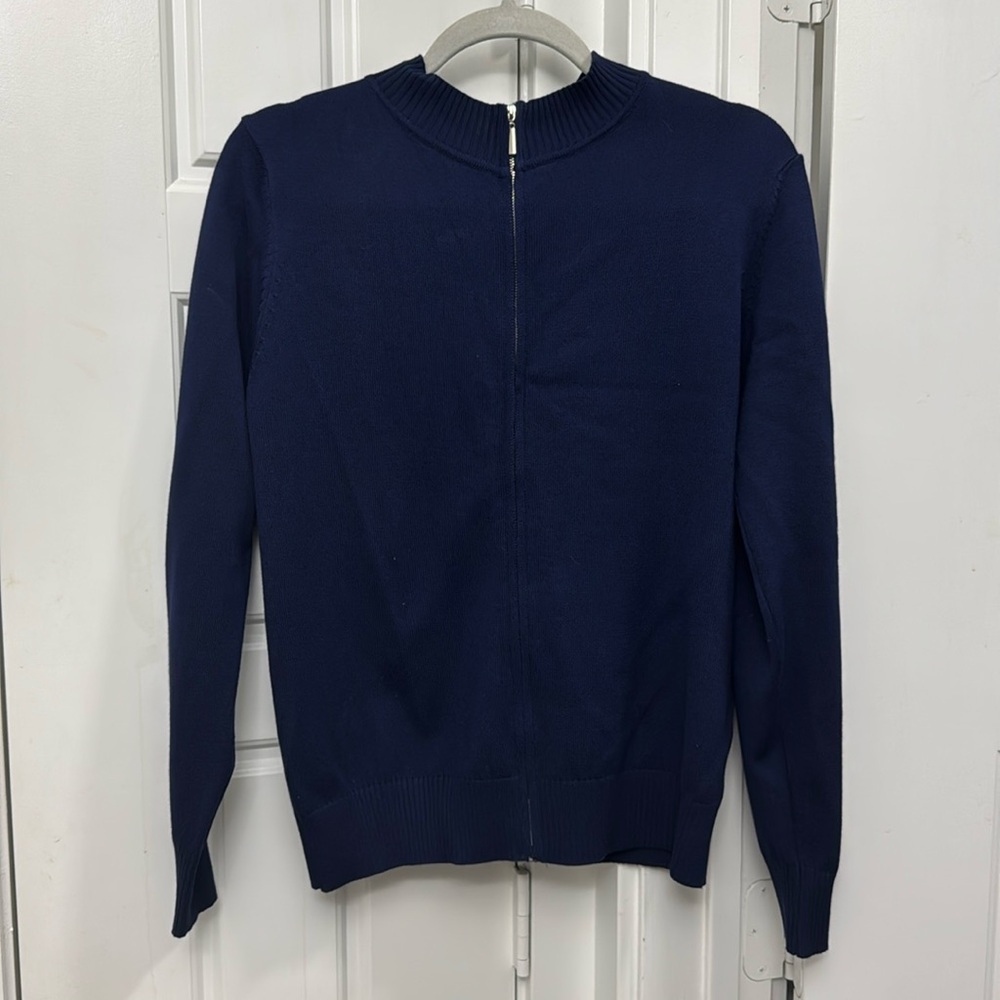 Navy Zip Up Cardigan